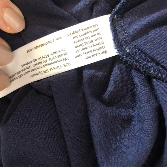 Eileen Fisher boat neck Navy Tunic short sleeve - Picture 7 of 7